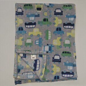 Baby Gear Gray Car Truck Bus Fleece Baby Blanket Green Blue Yellow 30x40